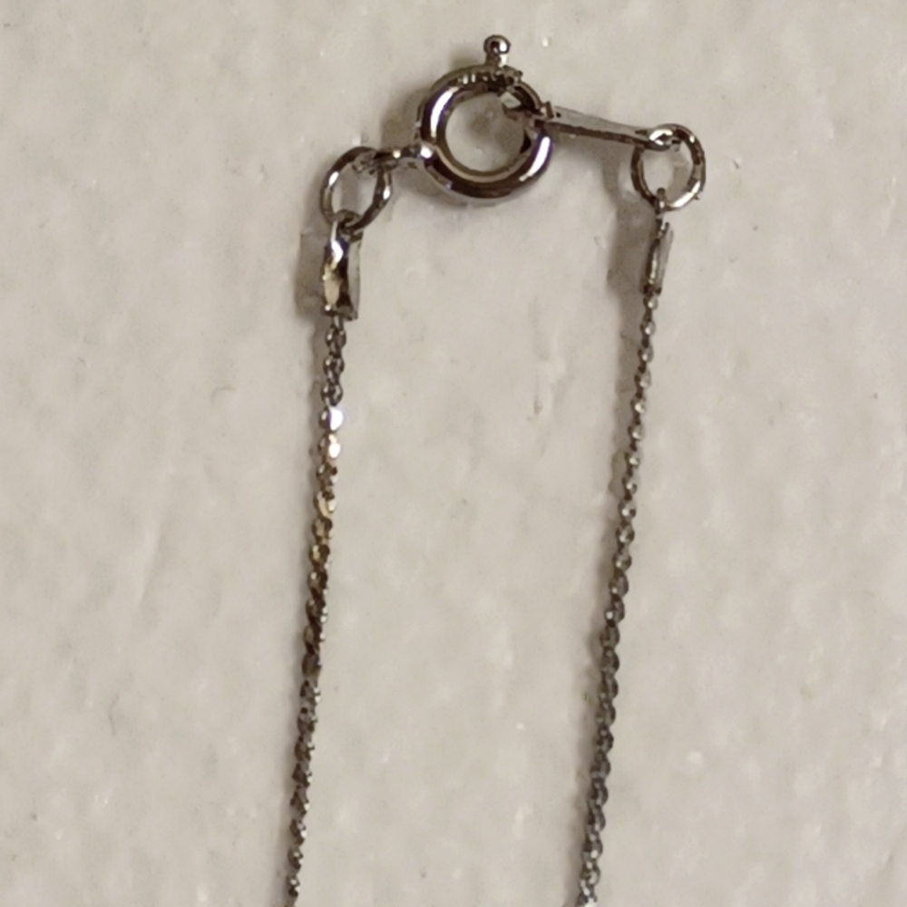 Avon Vintage Teardrop Rhinestone Necklace, 18" Sterling  Silver Serpentine Chain - Picture 4 of 6